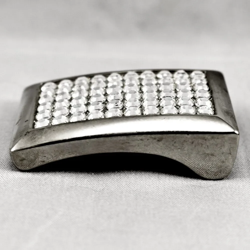 Vintage‎ Belt Buckle Small Women's Unisex Clear Rhinestones Sparkling Shiny Gift